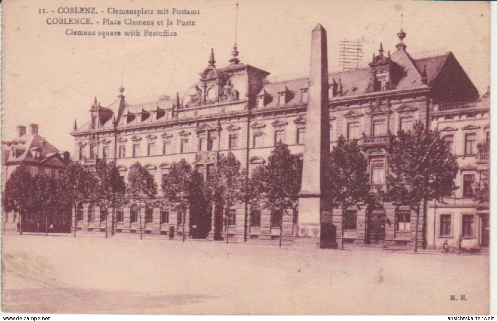 Koblenz Clemensplatz Mit Postamt Feldpgl1927 #219.414 - Andere & Zonder Classificatie