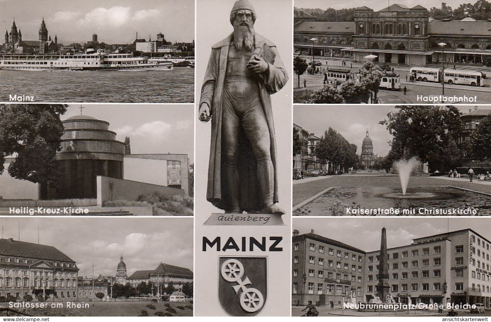 Mainz Mit Gutenberg Mehrbildkarte Ngl #D2876 - Andere & Zonder Classificatie