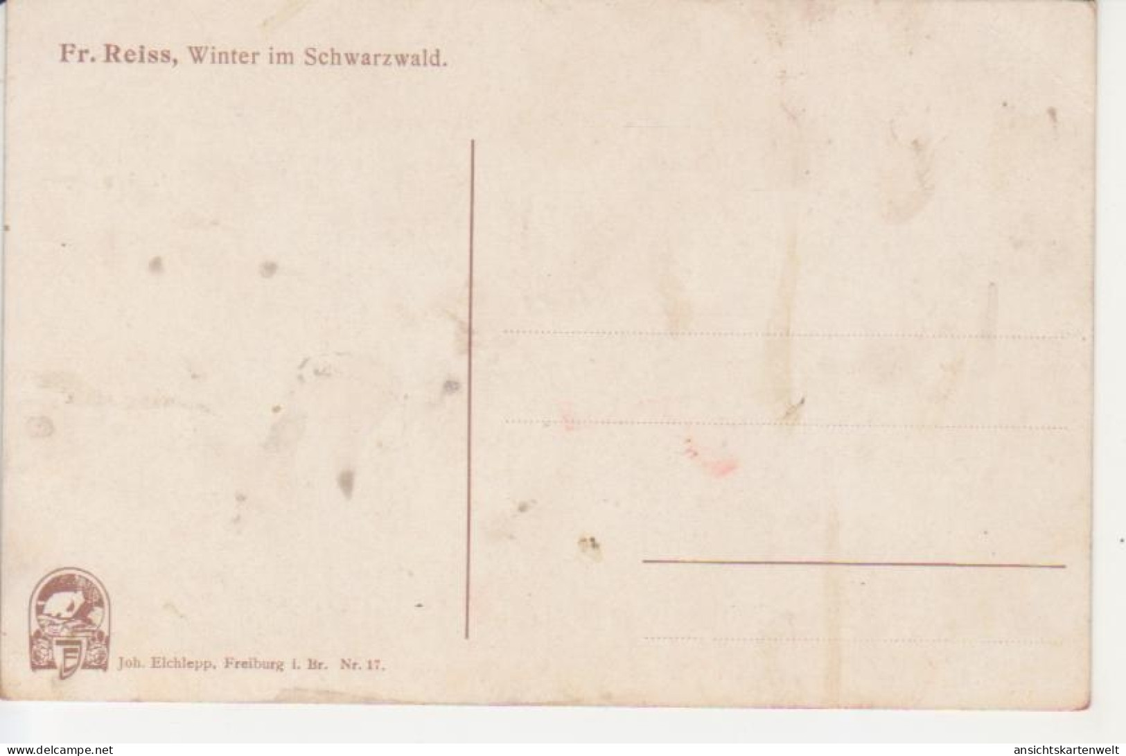 Fr. Reiss - Winter Im Schwarzwald Nr.17 Ngl #219.678 - Unclassified