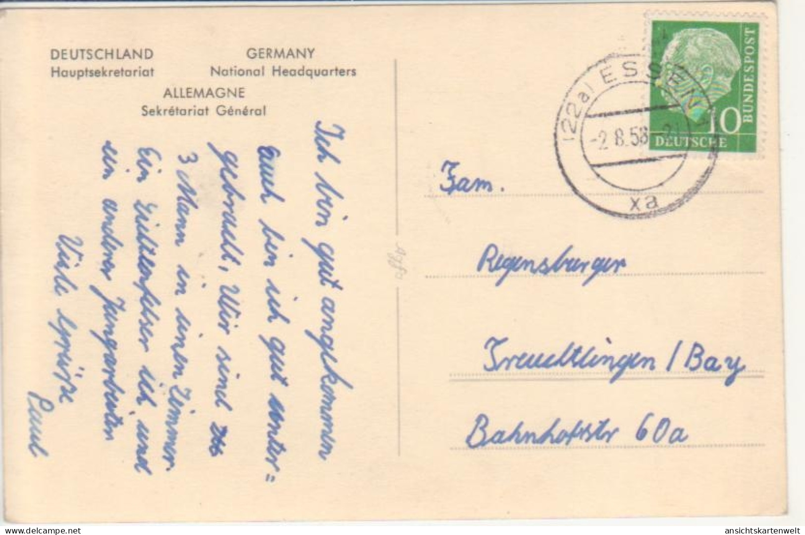 Essen (Ruhr) - Hauptsekretariat Gl1958 #220.098 - Autres & Non Classés