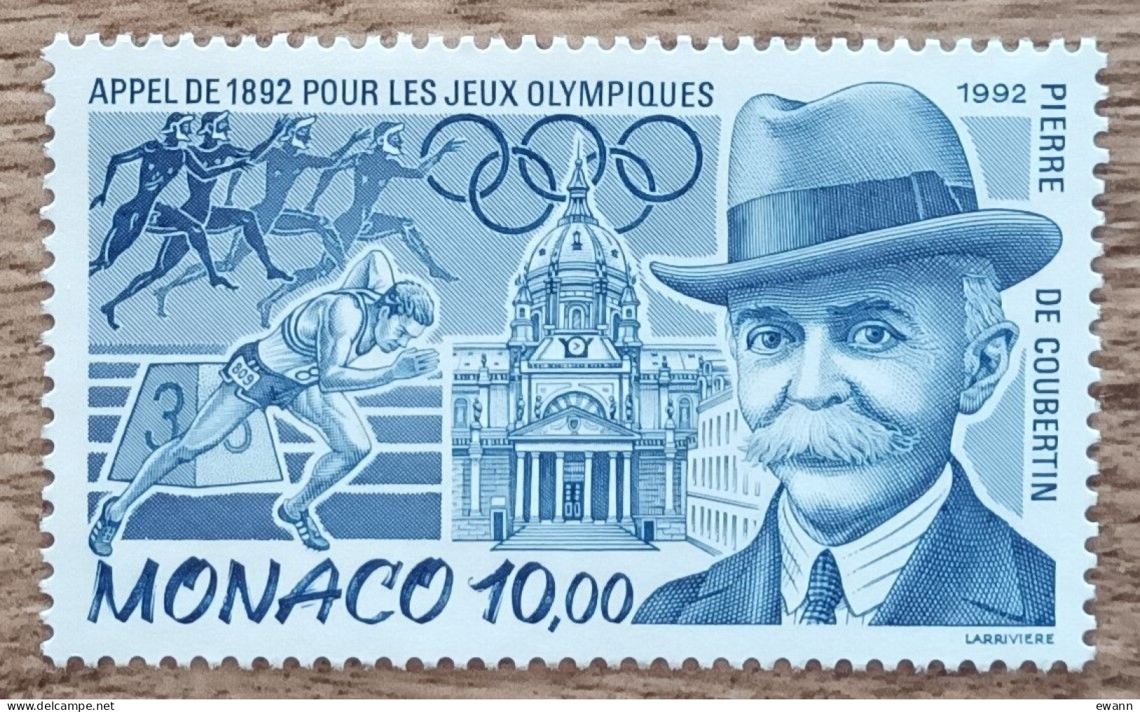 Monaco - YT N°1853 - Appel De Pierre De Coubertin Pour La Rénovation Des Jeux Olympiques - 1992 - Neuf - Ungebraucht