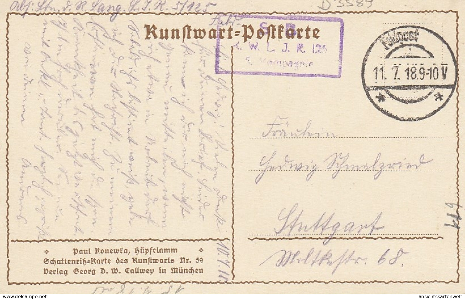 PAUL KONEWKA Hüpfelamm Feldpgl1918 #D3589 - Otros & Sin Clasificación