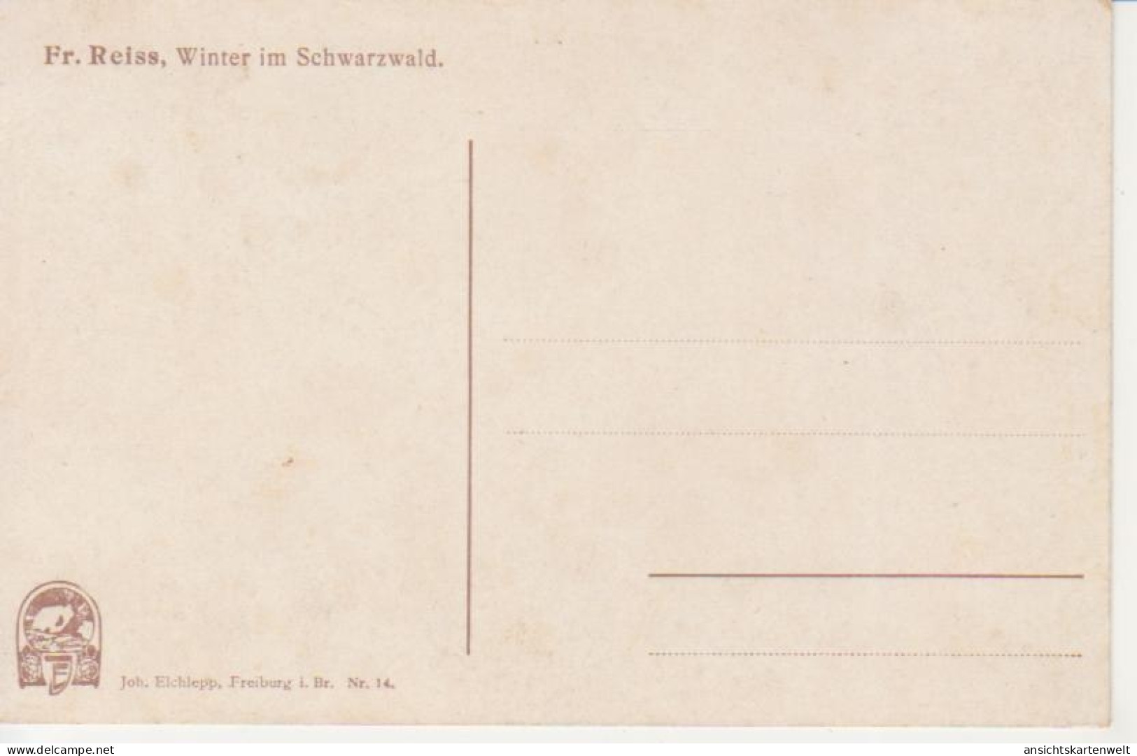 Fr. Reiss - Winter Im Schwarzwald Nr.14 Ngl #219.681 - Non Classés