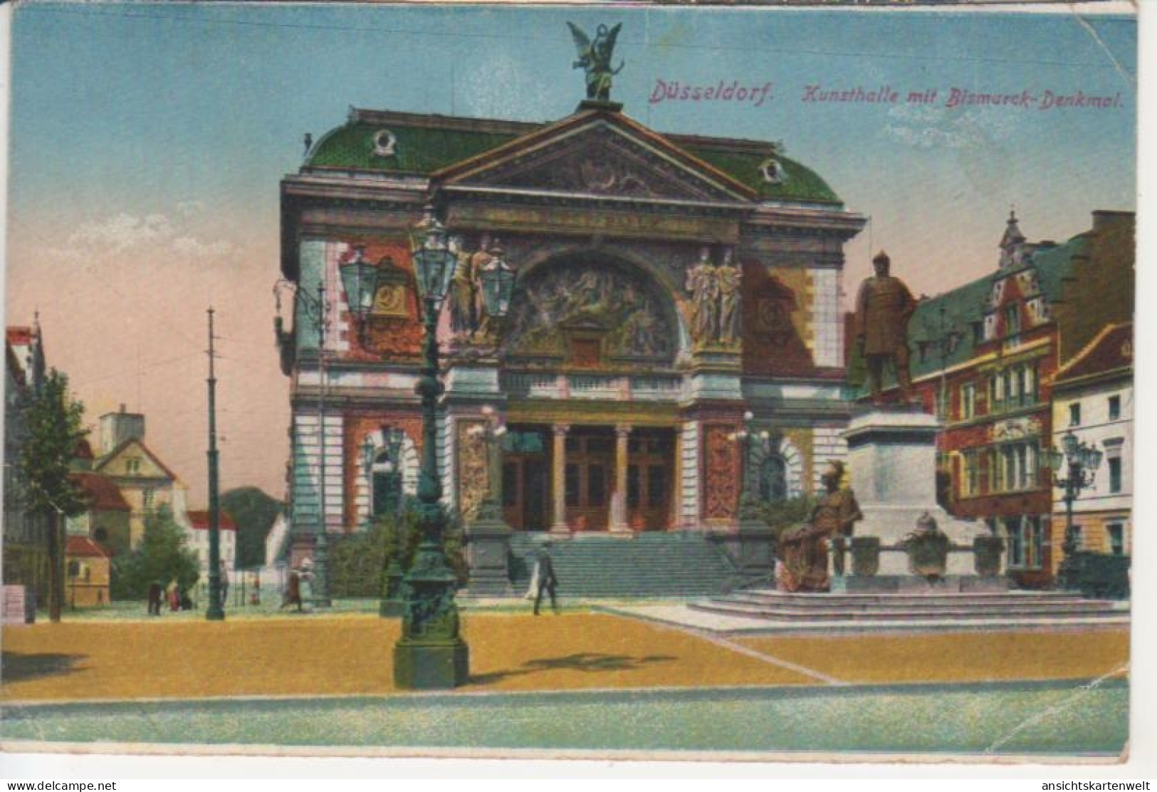 Düsseldorf Kunsthalle Bismarckdenkmal Feldpgl1918 #219.807 - Autres & Non Classés