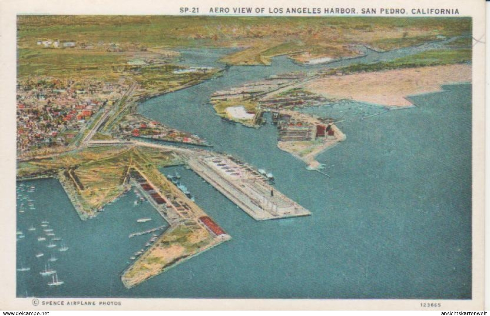 San Pedro CA - Aero View Of Los Angeles Harbor Ngl #220.209 - Other & Unclassified