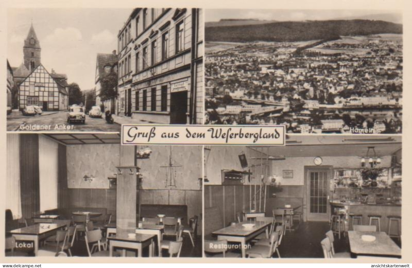 Hameln - Panorama Und Gasthof Zum Goldenen Anker Ngl #220.212 - Sonstige & Ohne Zuordnung