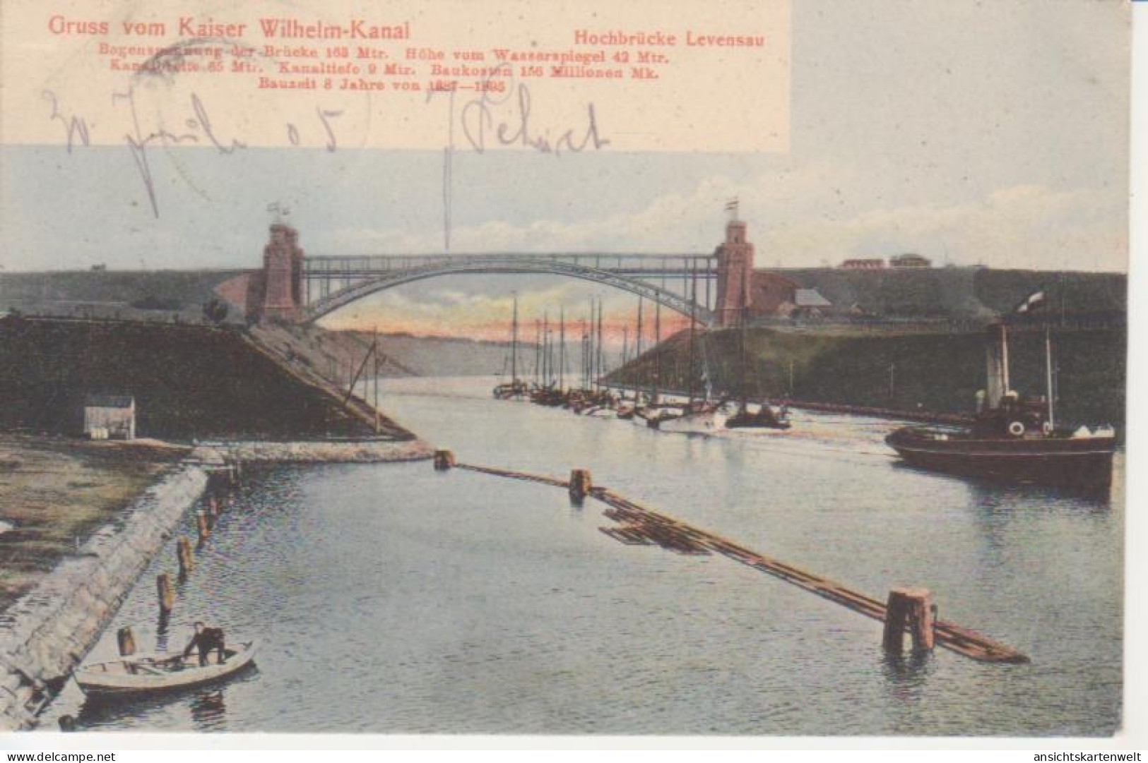 Kaiser Wilhelm-Kanal , Hochbrücke Levensau Gl1905 #220.341 - Autres & Non Classés
