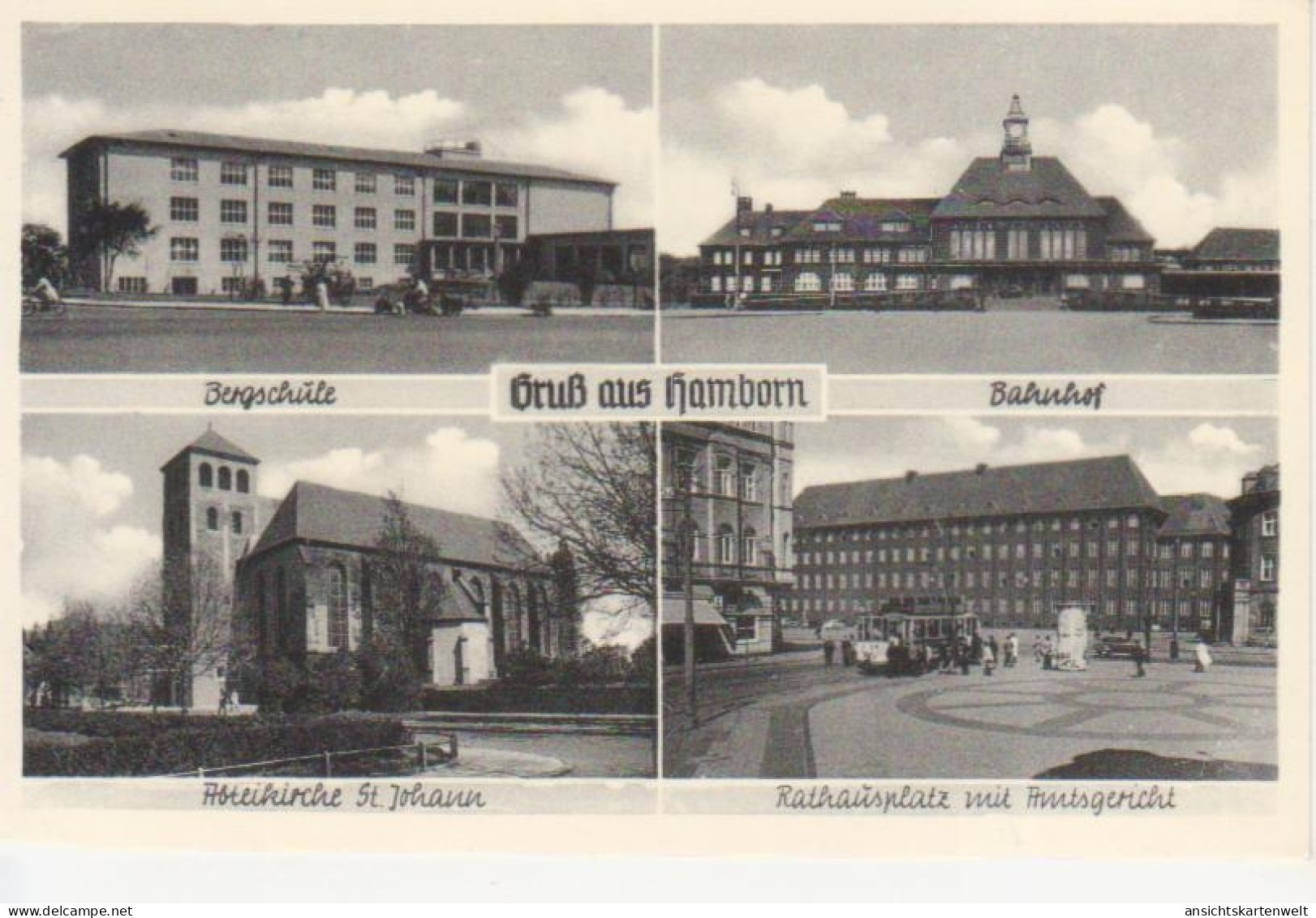 Duisburg-Hamborn Schule, Bahnhof, St. Johann Und Rathausplatz Ngl #219.939 - Autres & Non Classés