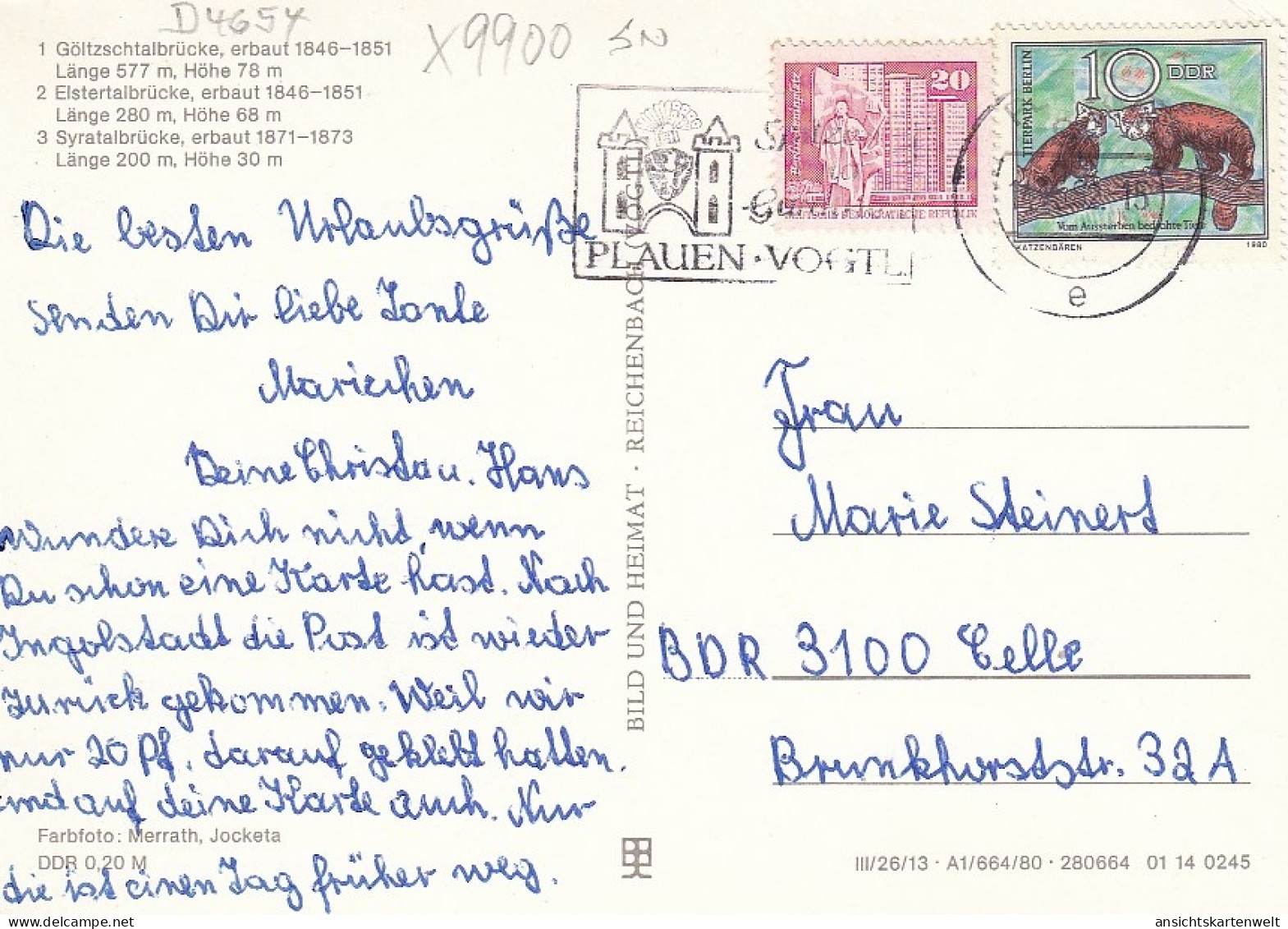 Göltzschtal-, Elstertal- Und Syratal-Brücke Gl1982 #D4654 - Other & Unclassified