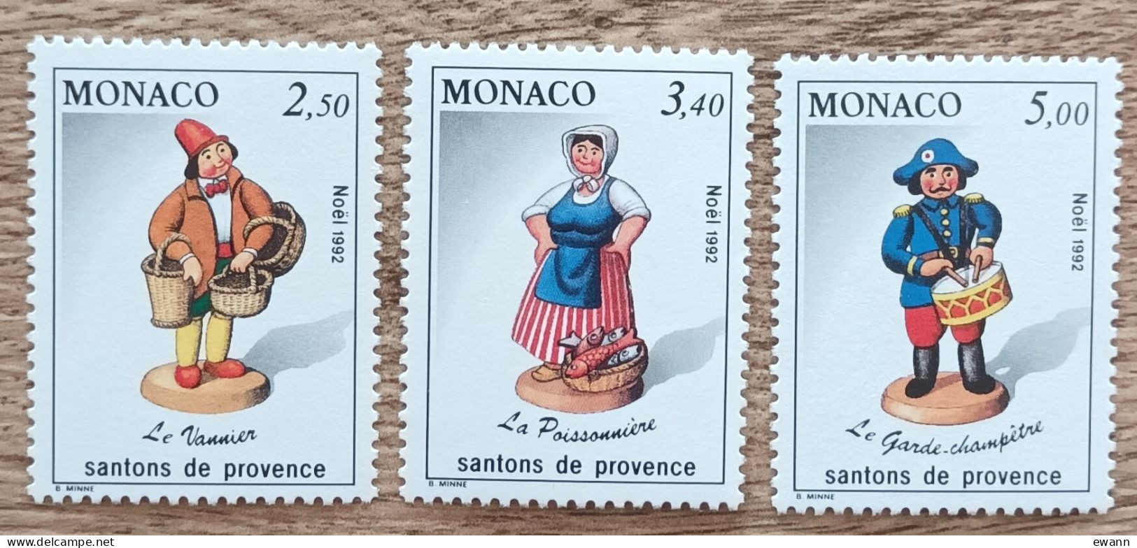 Monaco - YT N°1846 à 1848 - Noël / Santons De Provence - 1992 - Neuf - Unused Stamps