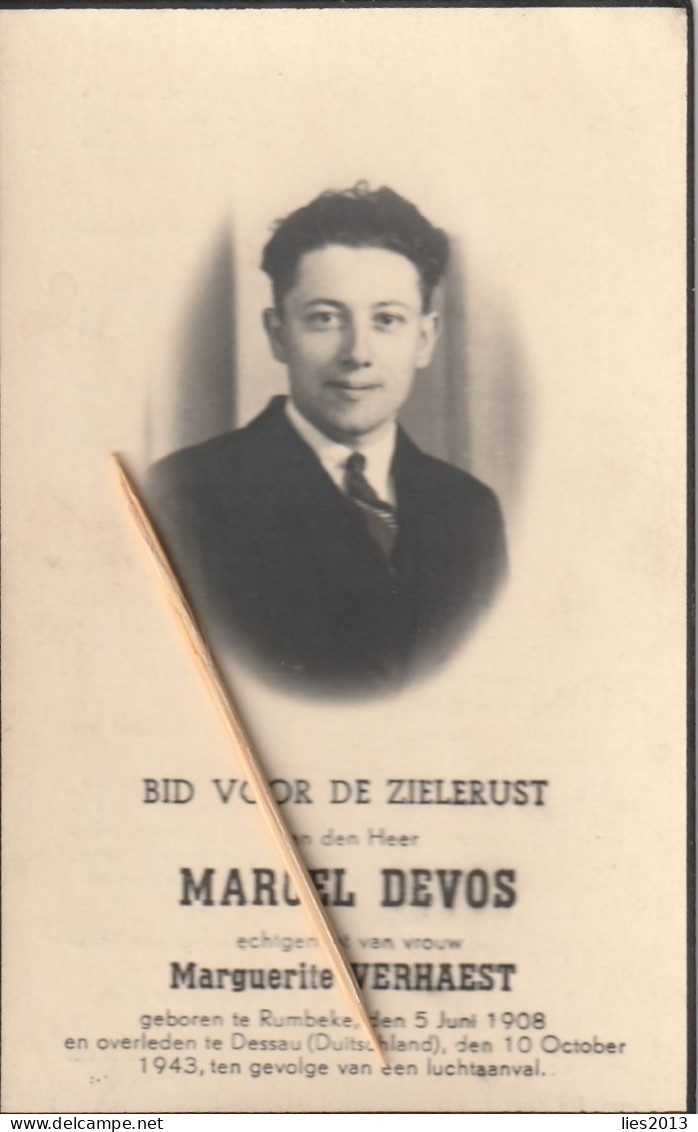 Oorlogsslachtoffer : 1943, Marcel Devos, Verhaest, Rumbeke, Dessau (Duitsland) - Andachtsbilder