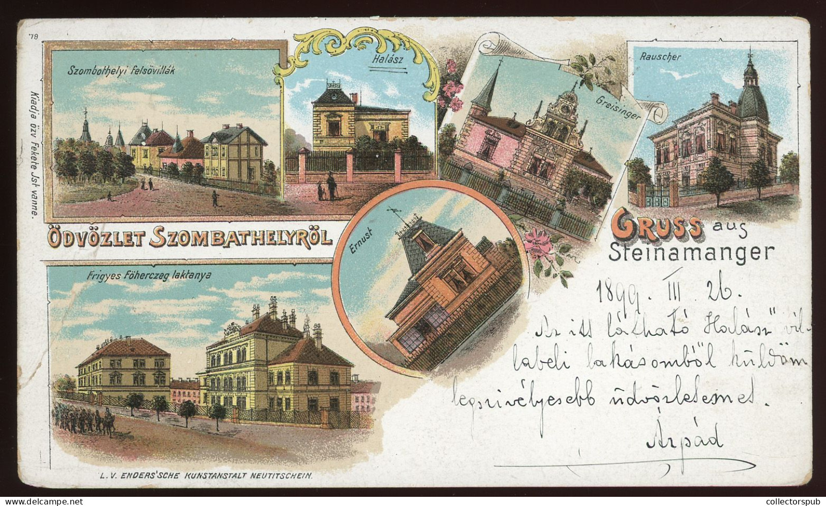 SZOMBATHELY 1899. Vintage Litho Postcard - Ungarn