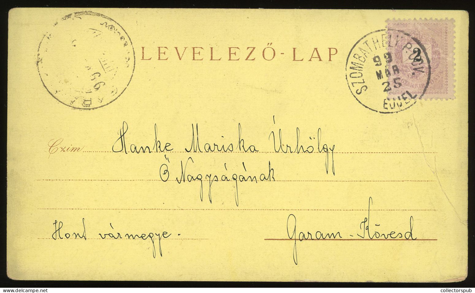 SZOMBATHELY 1899. Vintage Litho Postcard - Hungary