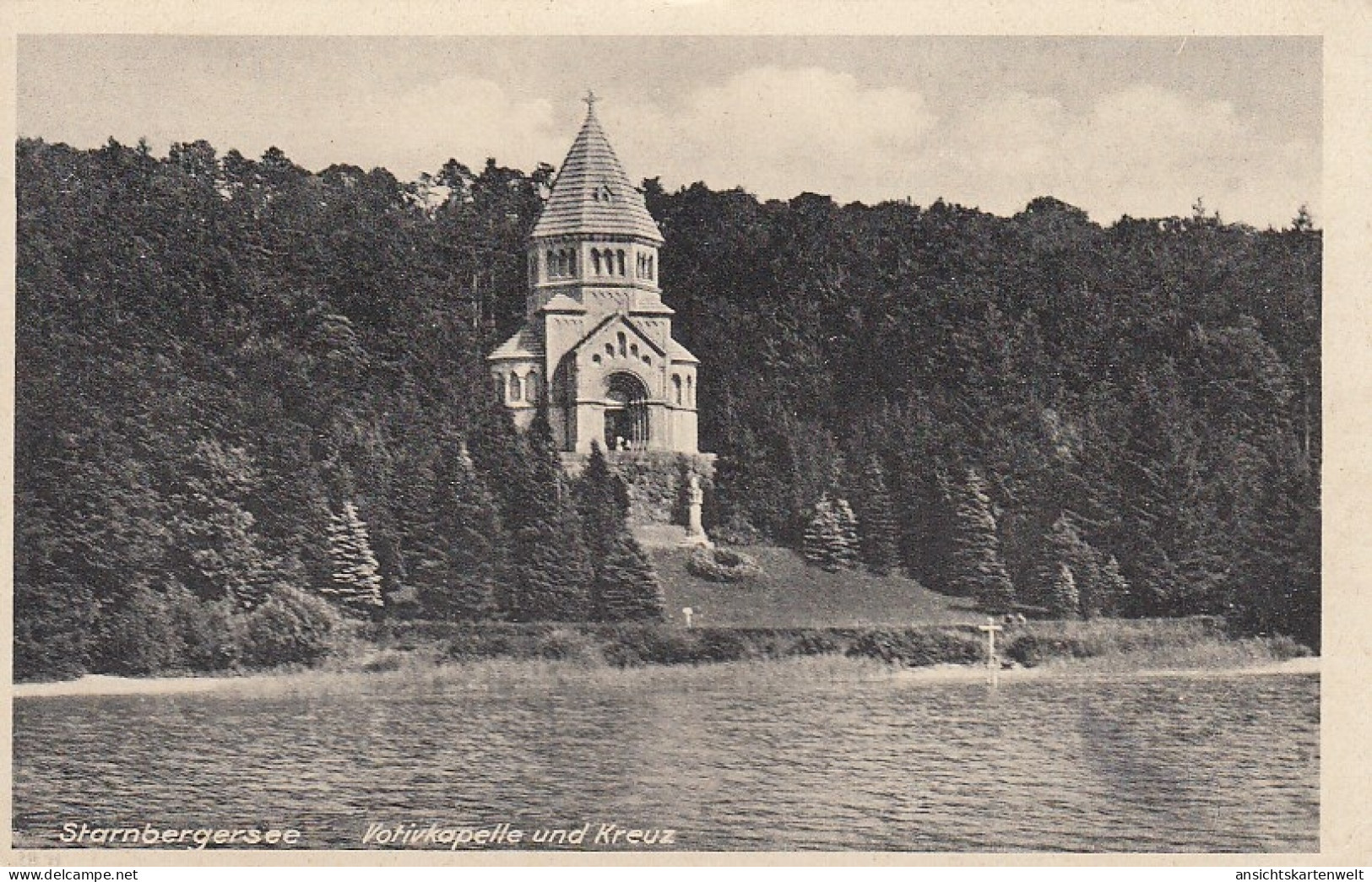 Starnberger See Votivkapelle Und Kreuz Ngl #D3539 - Sonstige & Ohne Zuordnung