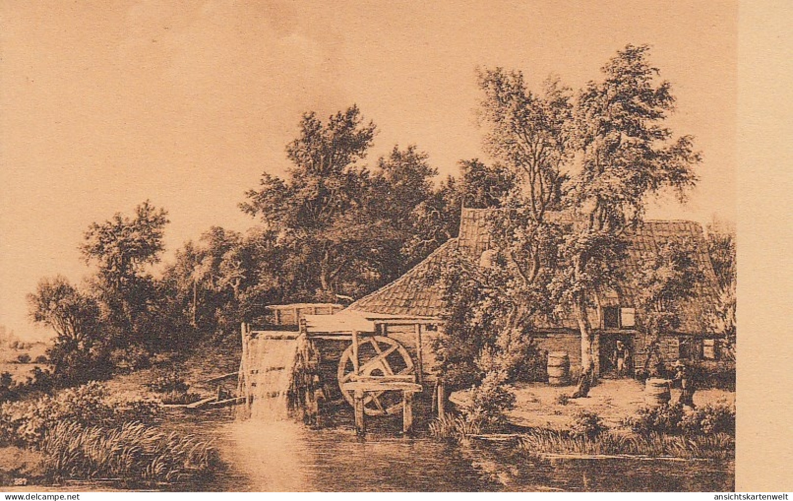 MEINDERT HOBBEMA Watermolen Ngl #D3857 - Schilderijen