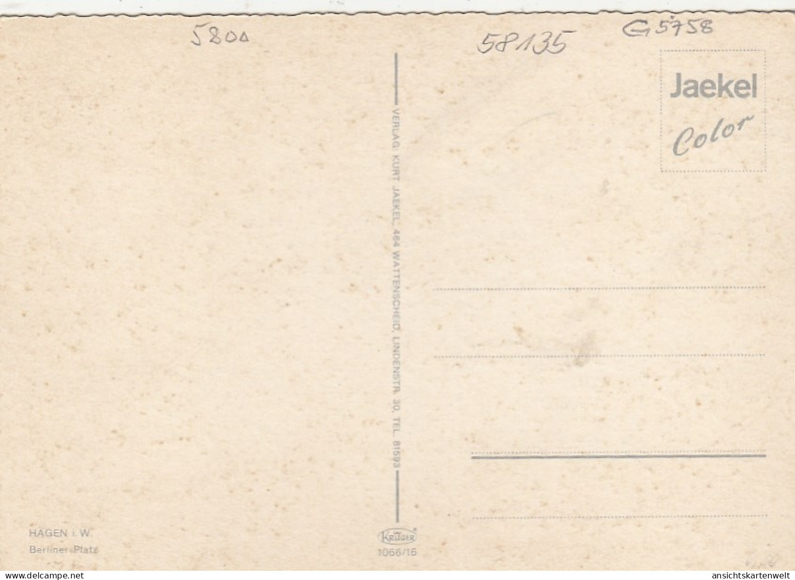 Hagen, Westf., Berliner Platz Ngl #G5758 - Other & Unclassified