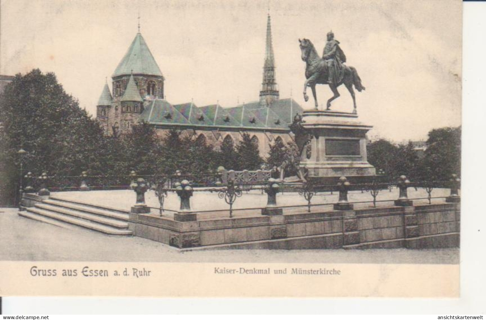 Essen (Ruhr) - Kaiserdenkmal Und Münsterkirche Ngl #220.090 - Andere & Zonder Classificatie