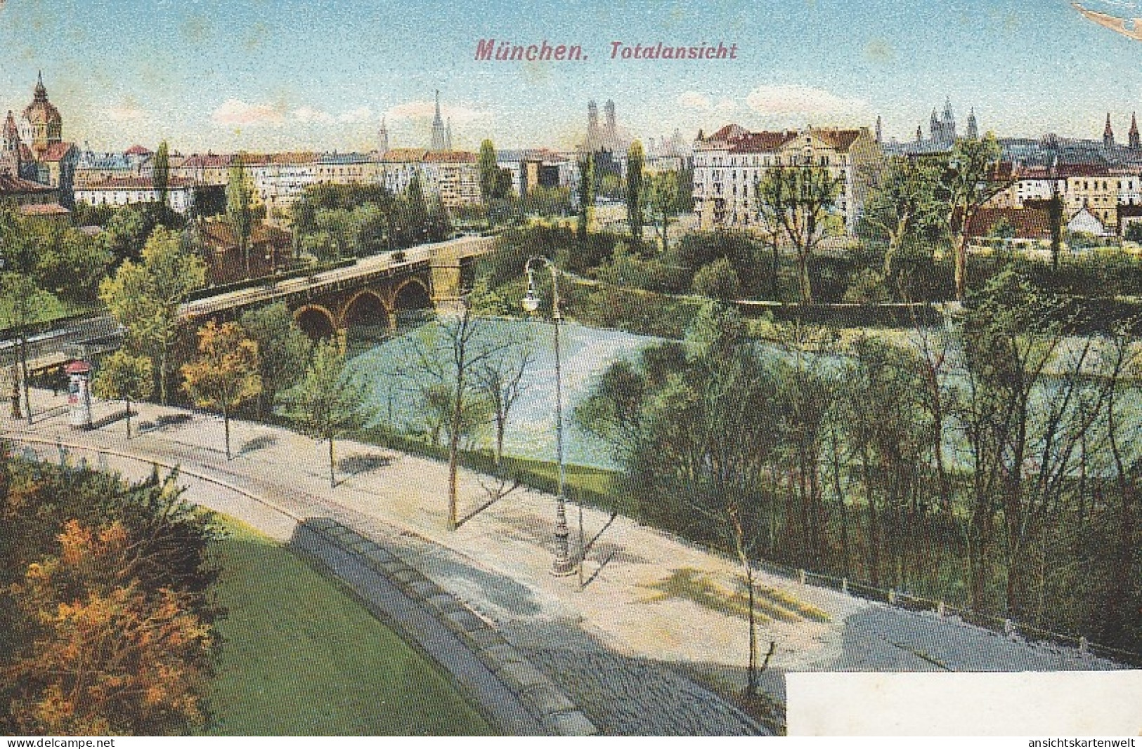 München Teilansicht Mit Isarbrücke Um 1900 Ngl #D3700 - Autres & Non Classés