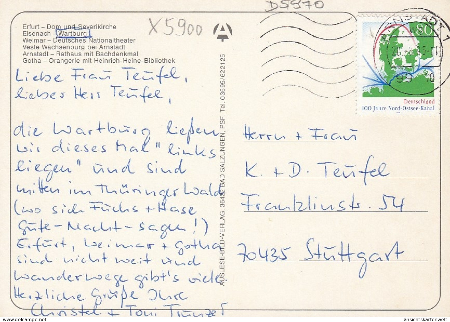 Gruss Aus Thüringen Mehrbildkarte Gl1995 #D5970 - Autres & Non Classés