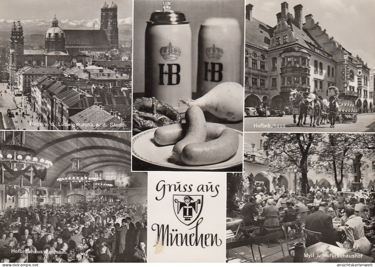 München Mehrbildkarte Mit Bier, Weißwurst Und Radi Gl1965 #D5481 - Sonstige & Ohne Zuordnung