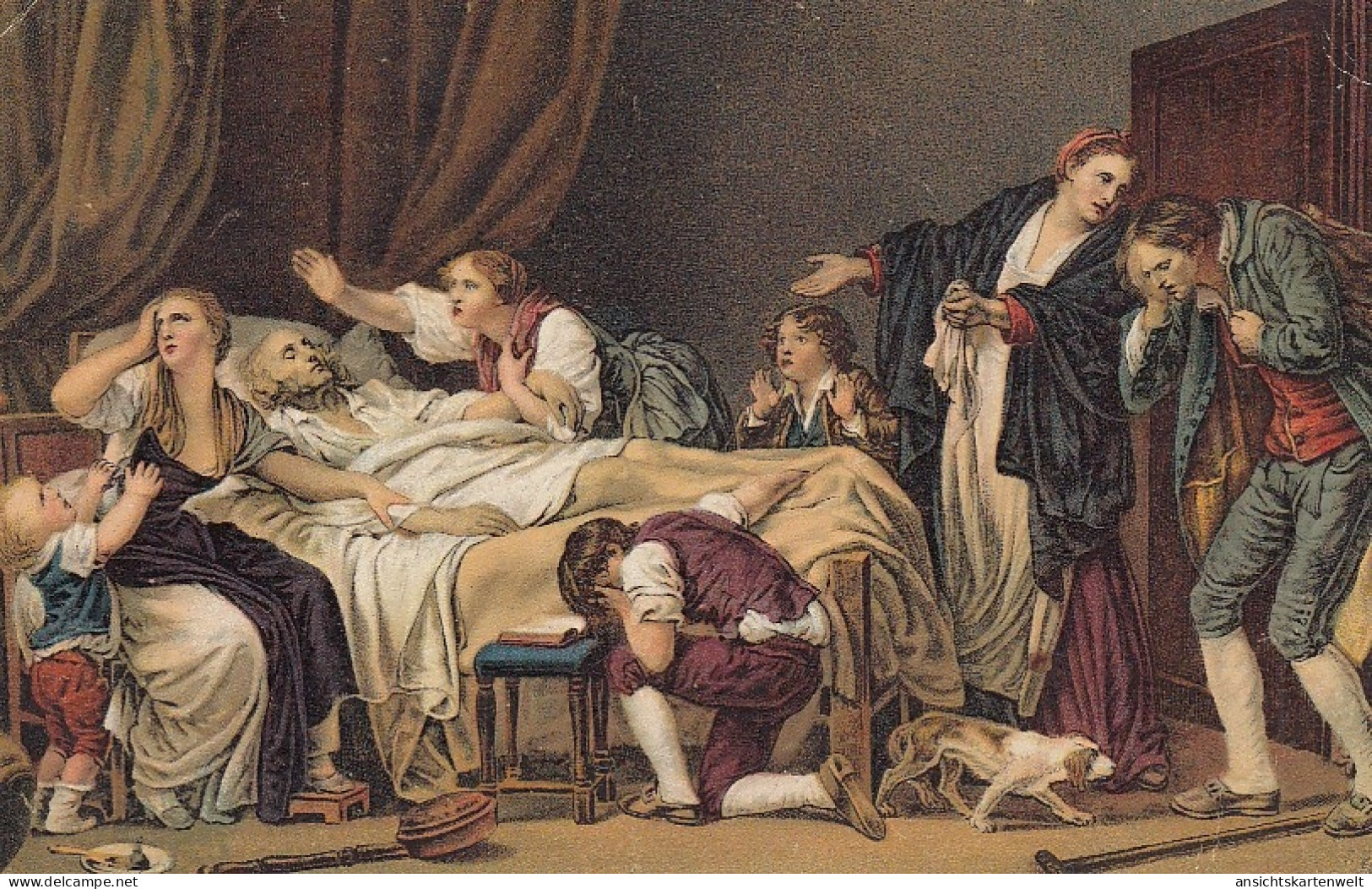 JEAN BAPTISTE GREUZE Der Bestrafte Sohn Ngl #D4110 - Malerei & Gemälde