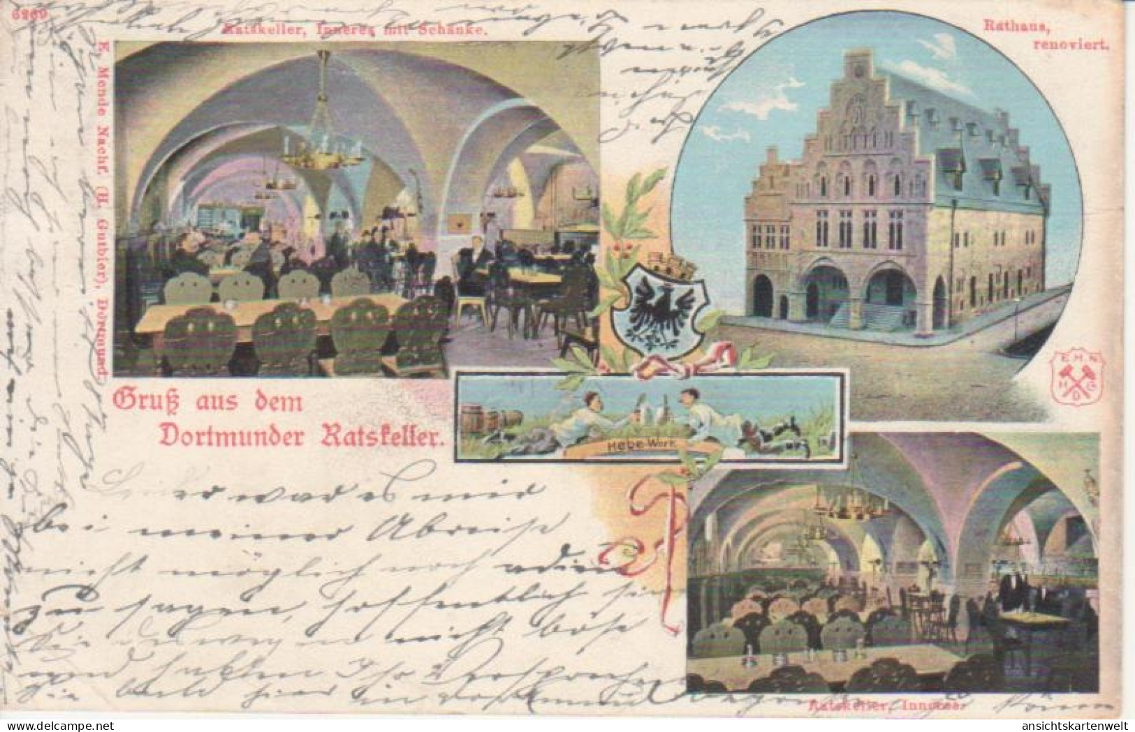 Dortmund Ratskeller Litho Innenansicht Rathaus Renoviert Gl1928 #221.045 - Altri & Non Classificati