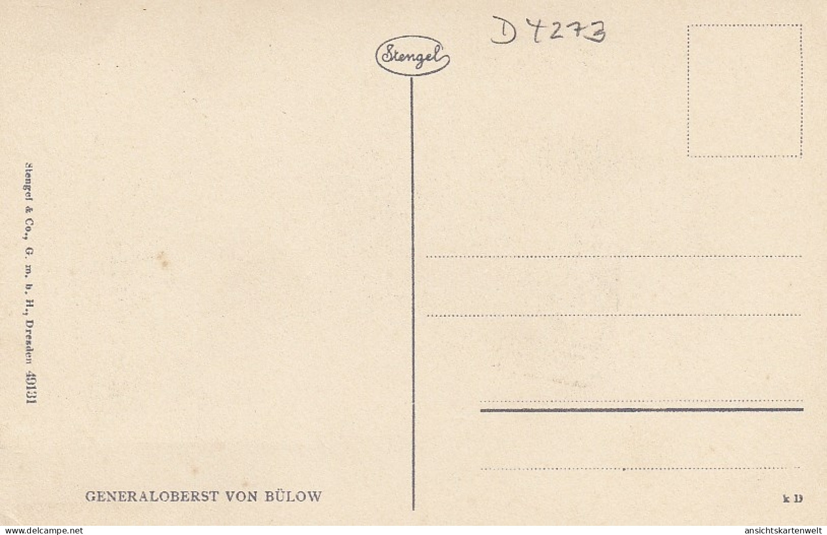 Generaloberst Von Bülow Ngl #D4273 - Altri & Non Classificati