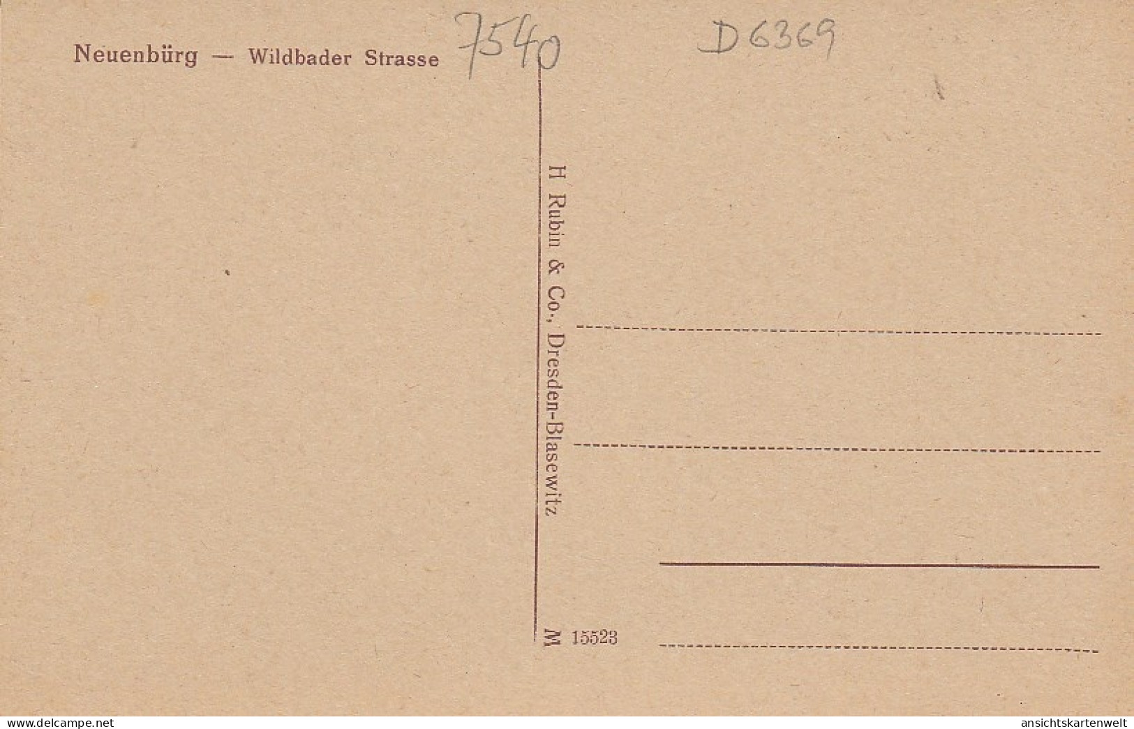 Neuenbürg A. Enz Wildbader Strasse Ngl #D6369 - Andere & Zonder Classificatie