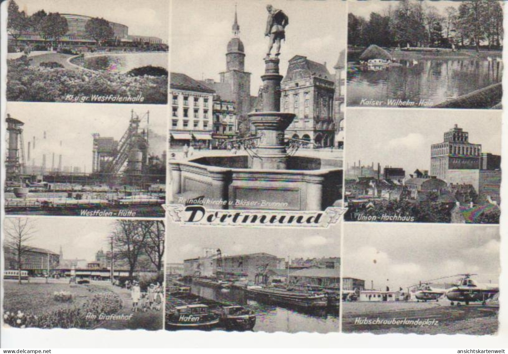 Dortmund Mehrbildkarte Reinholdkirch Bläserbrunnen Hafen Gl1961 #221.065 - Sonstige & Ohne Zuordnung