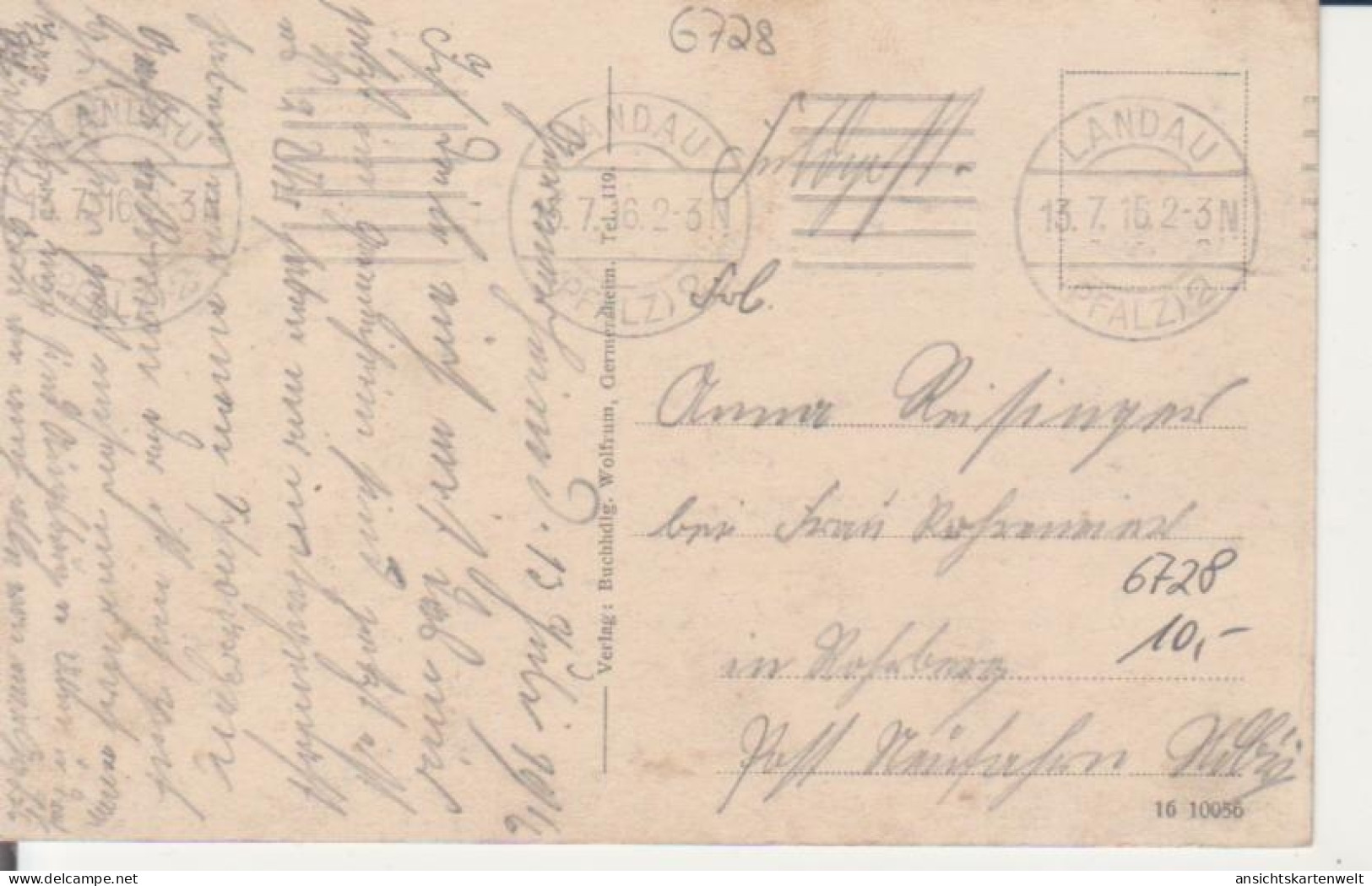 Germersheim Offiziers-Gebäude Feldpgl1916 #221.817 - Autres & Non Classés