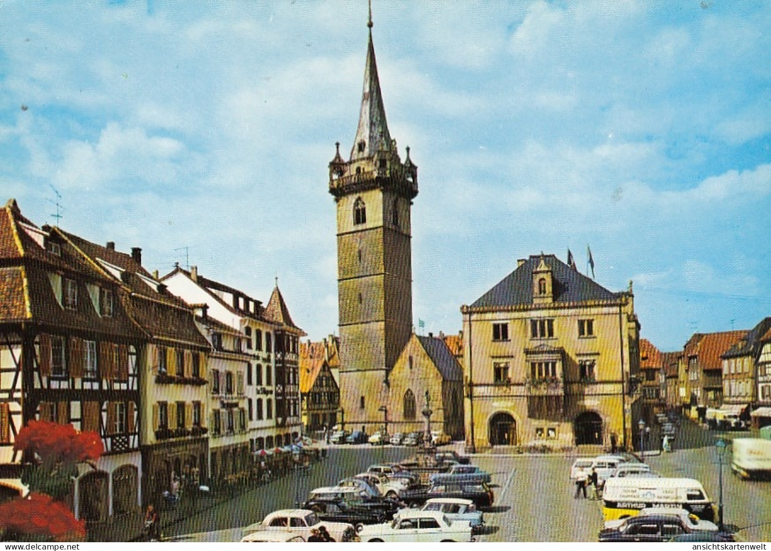 Obernai (Els.) Place De La Mairie Et La Tour Kappel Ngl #G4786 - Andere & Zonder Classificatie