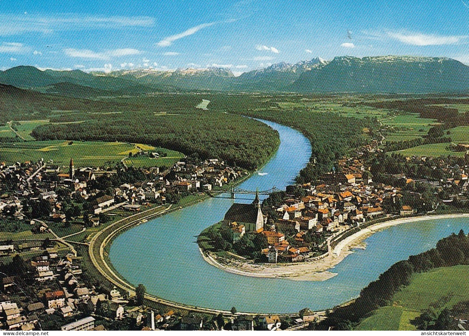 Laufen A.d.Salzach Obb. Mit Salzburger Alpen Ngl #D5415 - Andere & Zonder Classificatie