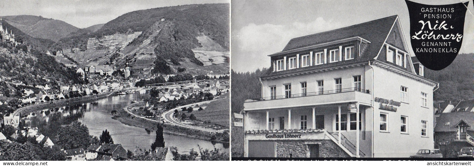 Cochem-Sehl A.d.Mosel Gasthaus Nik Löhnerz 2-teilig NglWerbe-Flyer #D4991 - Autres & Non Classés