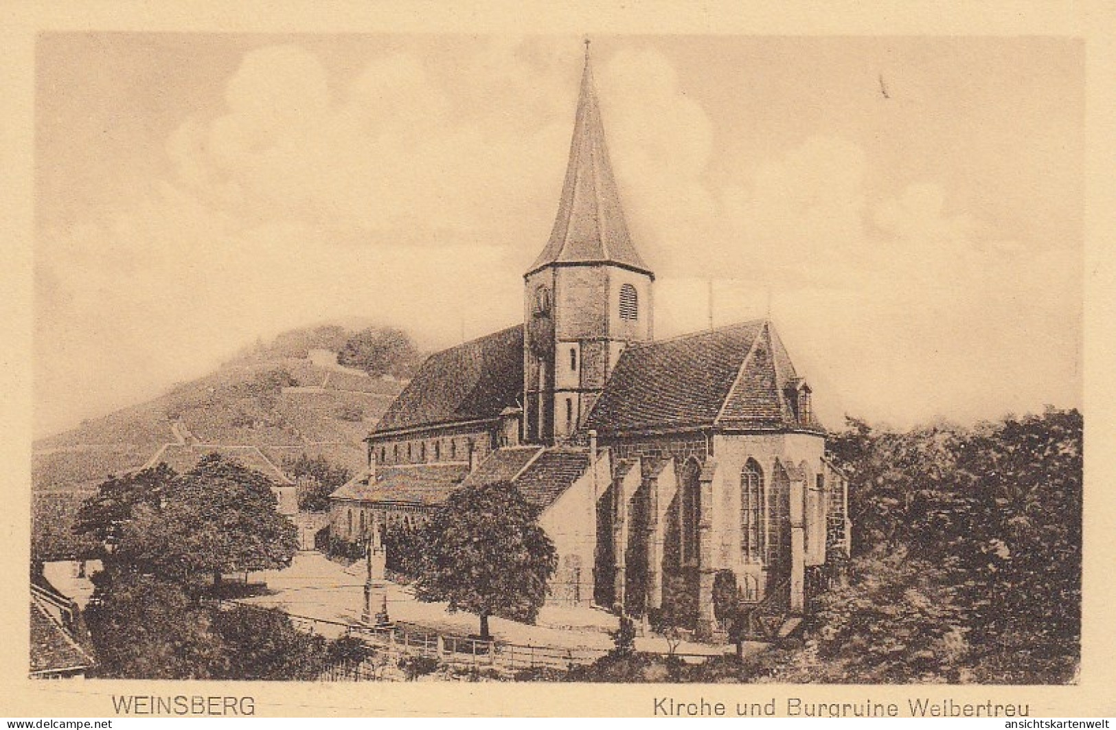 Weinsberg Württ. Kirche Und Burgruine Weibertreu Ngl #D6269 - Autres & Non Classés