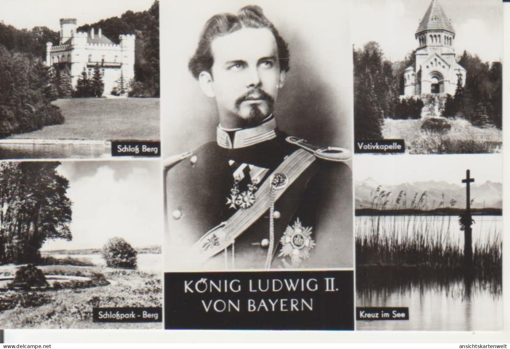 König Ludwig II. Schloß U. Schloßpark Berg Votivkapelle Kreuz Im See Ngl #221.431 - Familles Royales