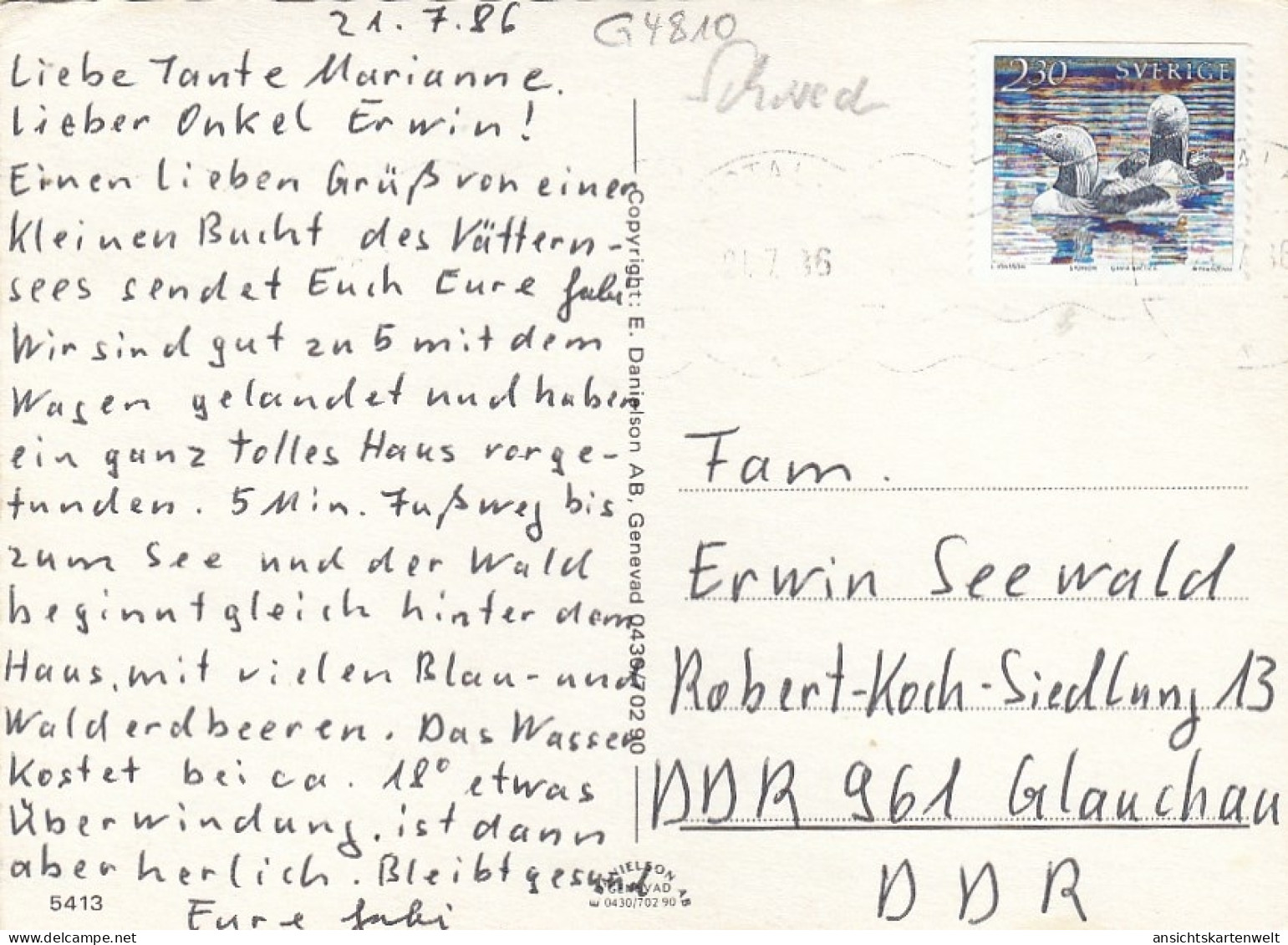 Kort Hälsning Fran Motala, Mehrbildkarte Gl1986 #G4810 - Sweden