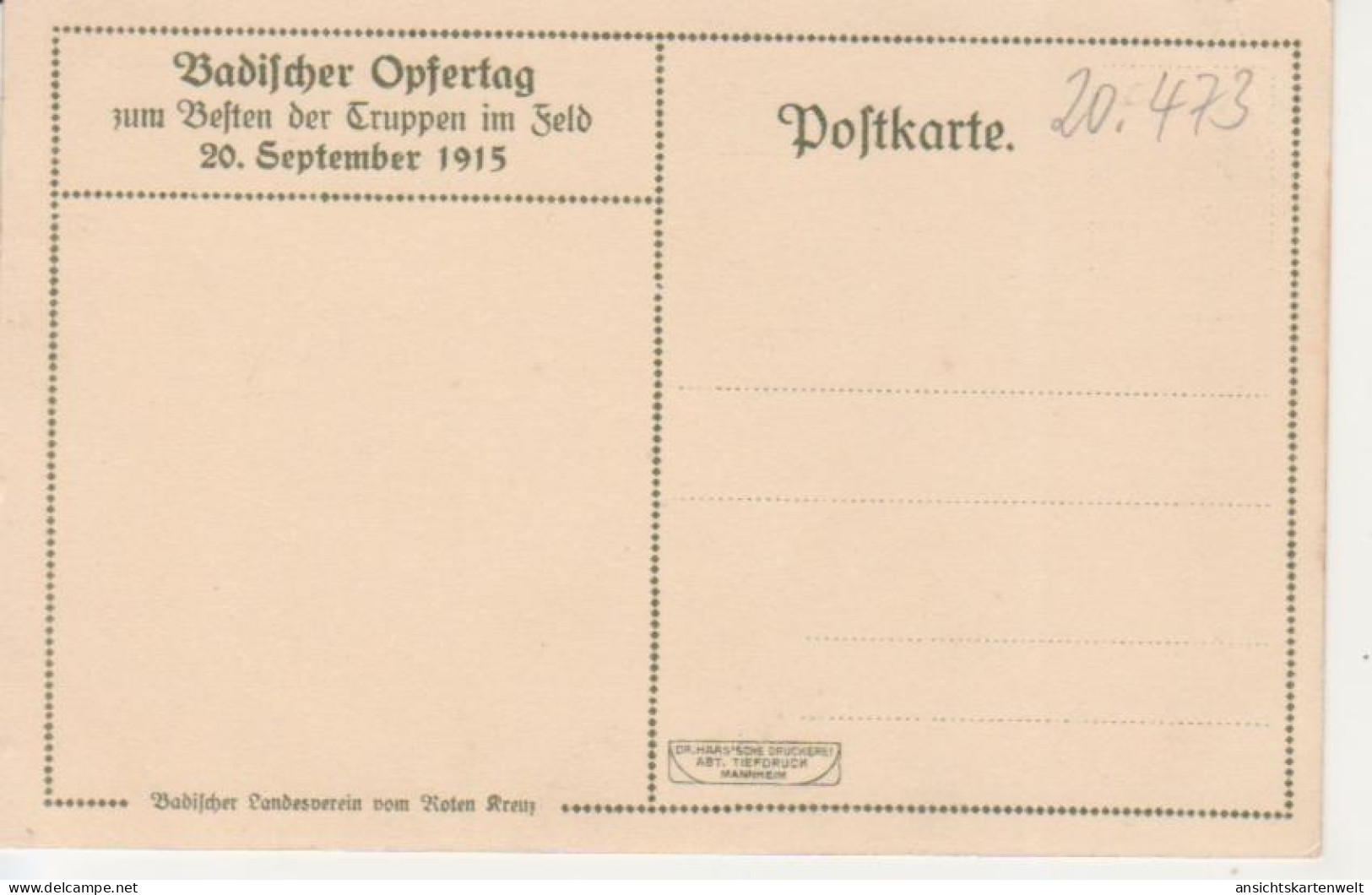 Badischer Opfertag 20. September 1915 - Kaiser Wilhelm II. Ngl #221.440 - Case Reali