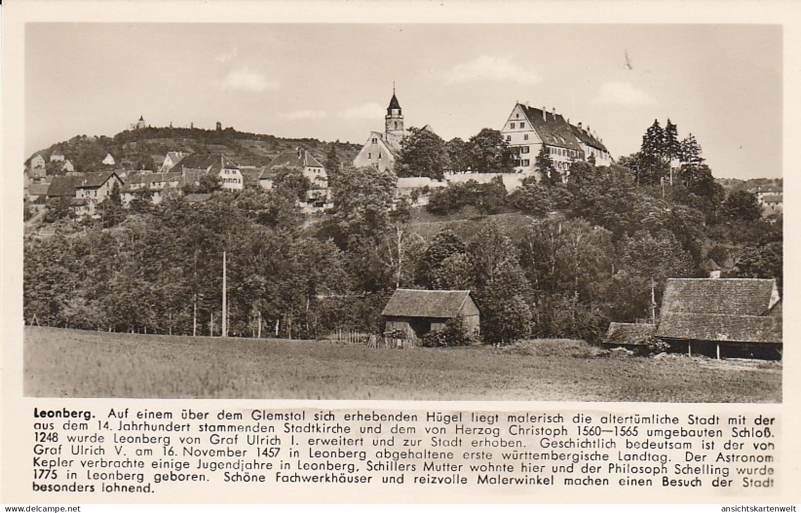 Leonberg Mit Kirche Und Schloß Mit Historie Ngl #D6231 - Autres & Non Classés