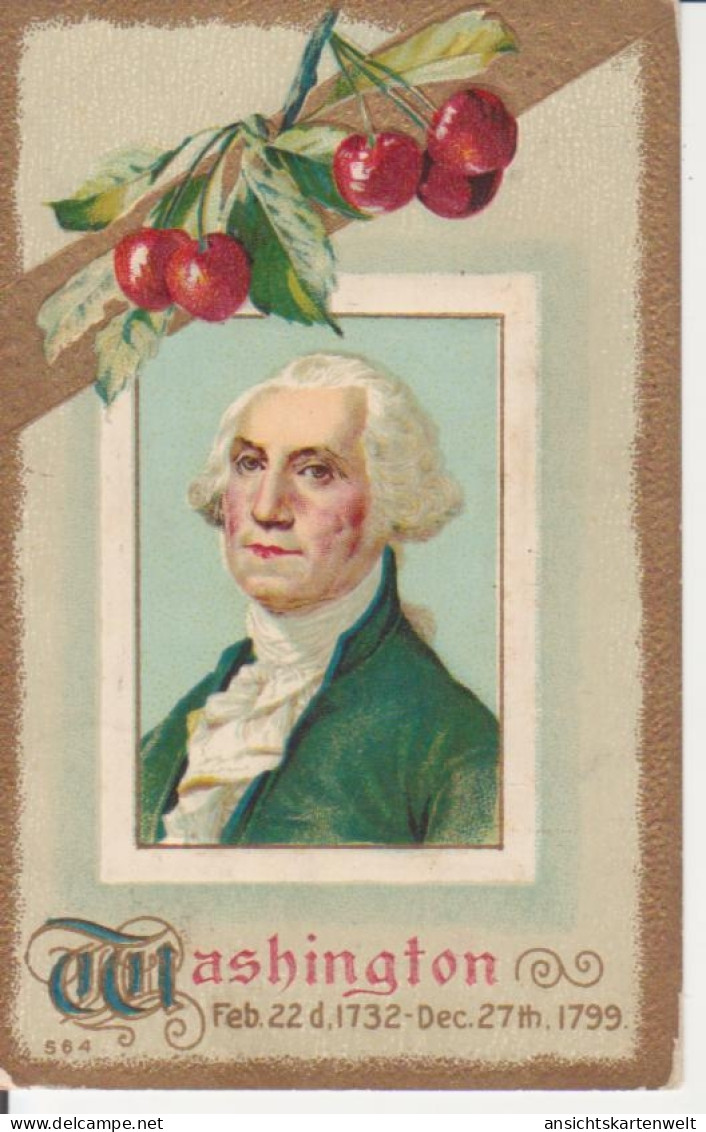 George Washington Portrait Mit Kirschen Dekoriert Gl192? #221.607 - Politische Und Militärische Männer