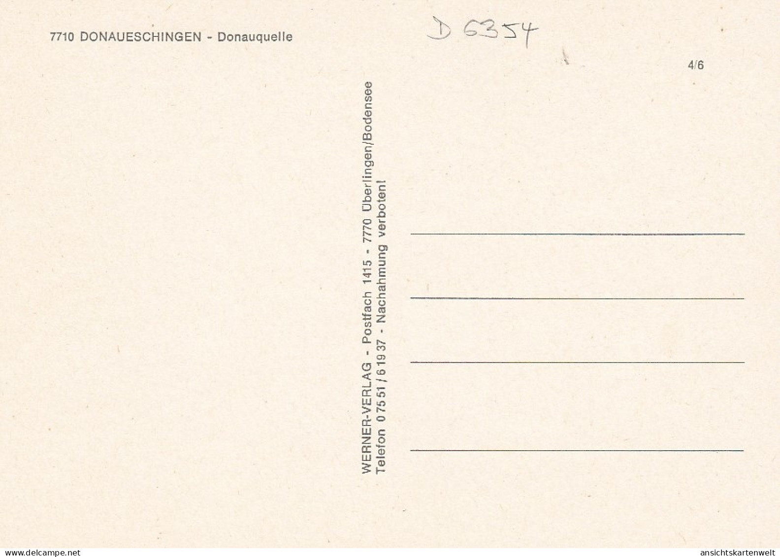 Donaueschingen Schwarzwald Donauquelle Ngl #D6354 - Andere & Zonder Classificatie