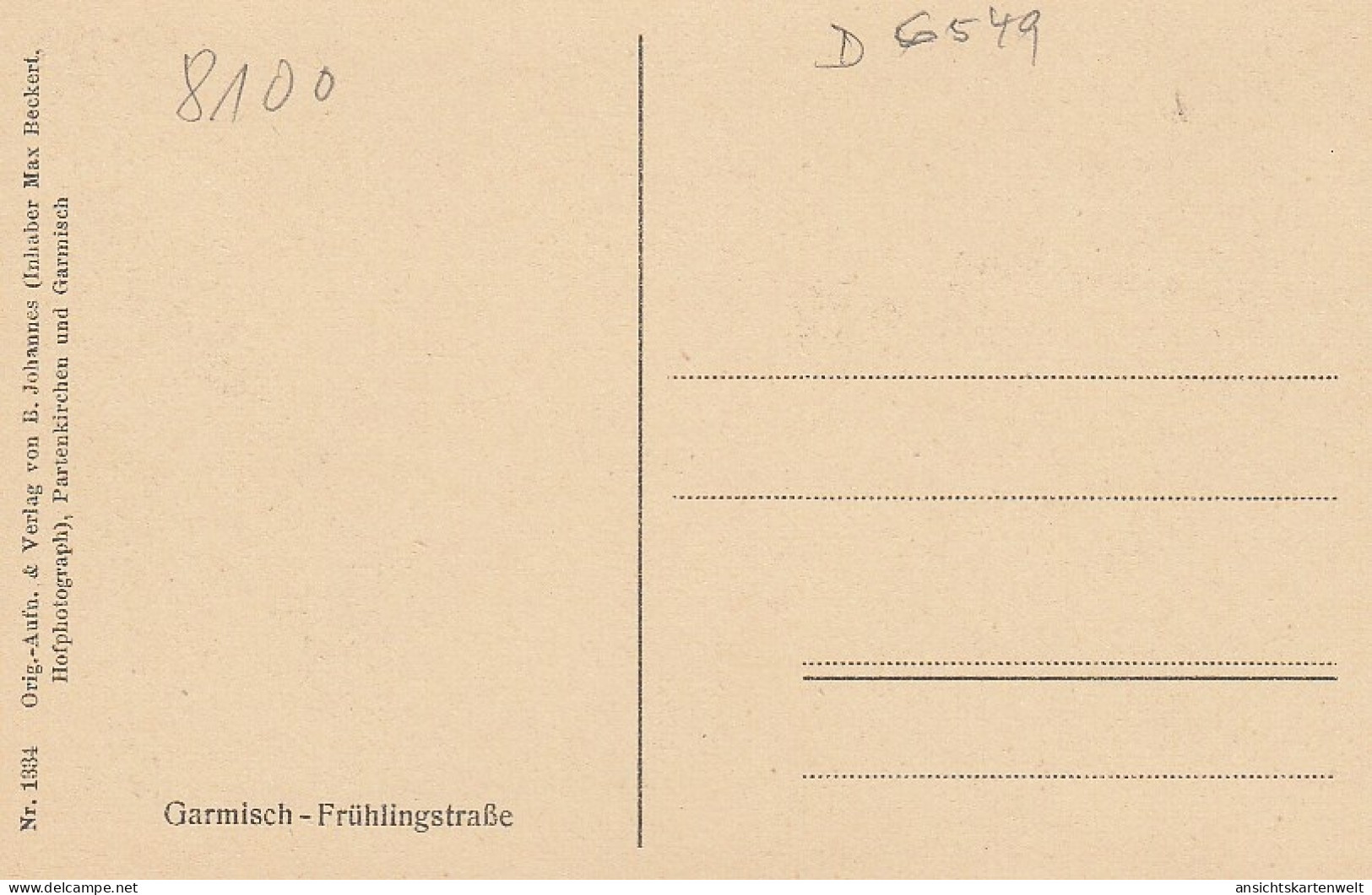 Garmisch Frühlingstraße Ngl #D6549 - Autres & Non Classés