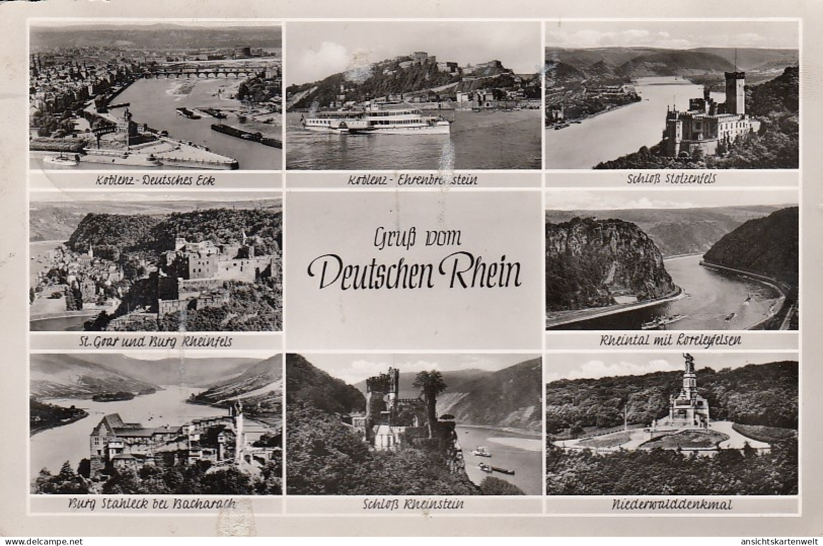 Gruß Von Deutschen Rhein Mehrbildkarte Gl1956 #D6691 - Andere & Zonder Classificatie