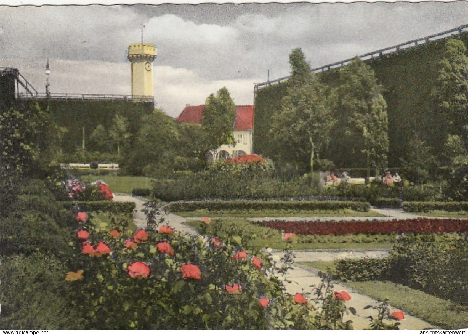 Bad Salzuflen, Partie Im Rosengarten Mit Saline Gl1958 #G1035 - Sonstige & Ohne Zuordnung