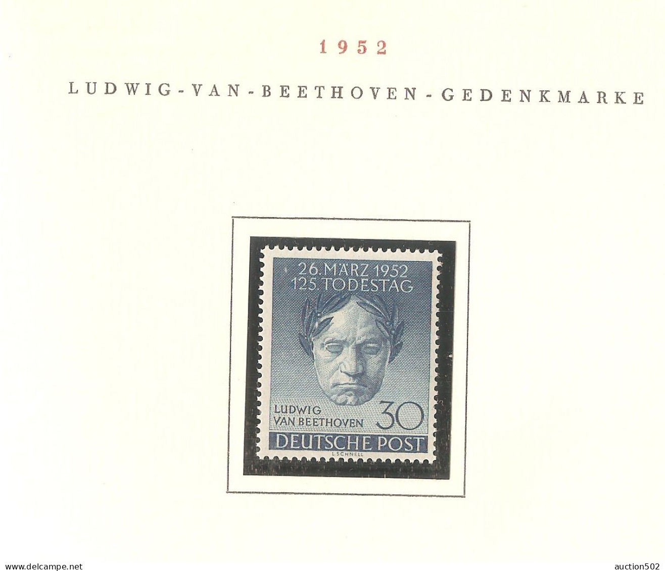 Germany DEUTSCHE POST Berlin 1951 / 52 FREIHEITSGLOCKE Y & T Nr 61/65 + 73 LUDWIG VAN BEETHOVEN GEDENKMARKE   ** - Ungebraucht