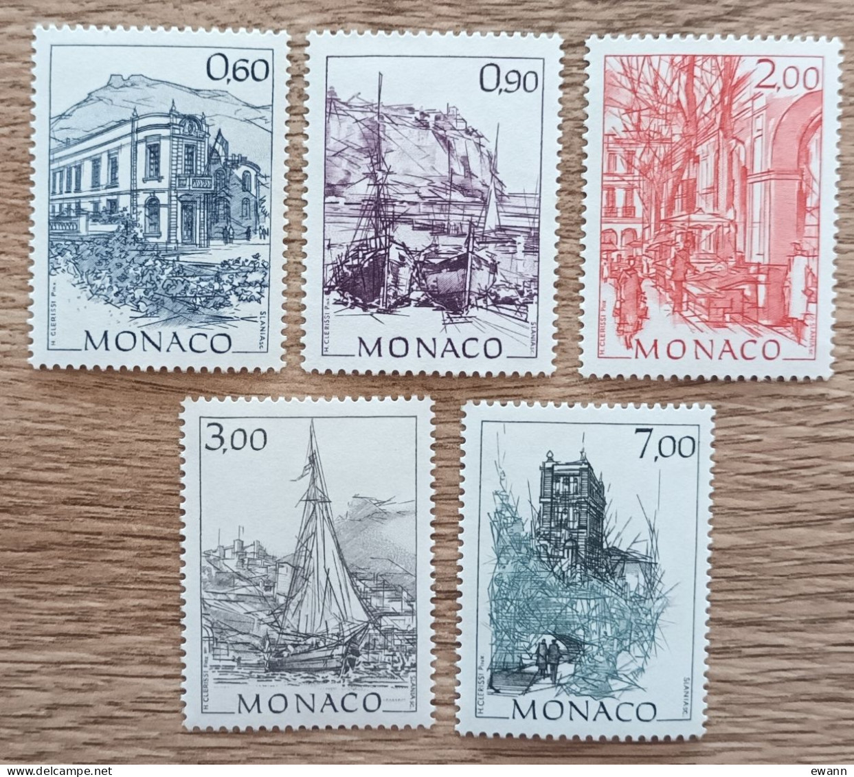 Monaco - YT N°1834 à 1838 - Monaco D'autrefois / Hubert Clérissi - 1992 - Neuf - Nuevos