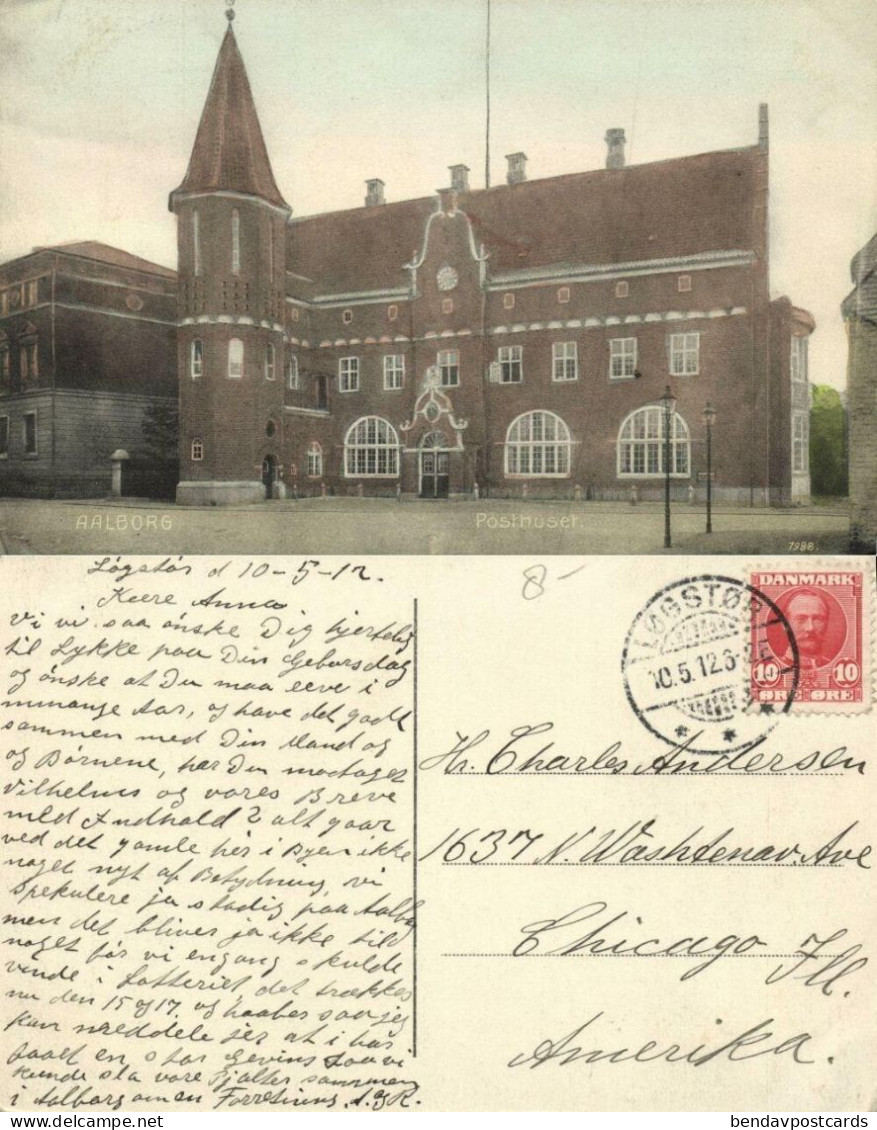 Denmark, AALBORG ÅLBORG, Posthuset, Post Office (1912) Postcard - Denmark