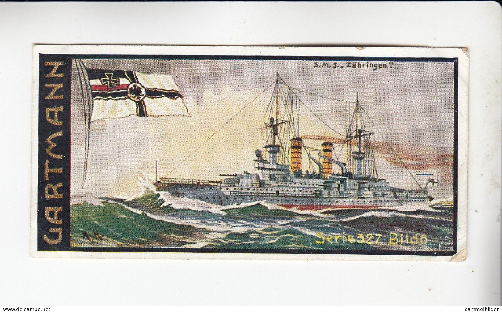 Gartmann  Deutsche Kriegsschiffe S.M.S. Zähringen   Serie 327 #6 Von 1909 - Autres & Non Classés