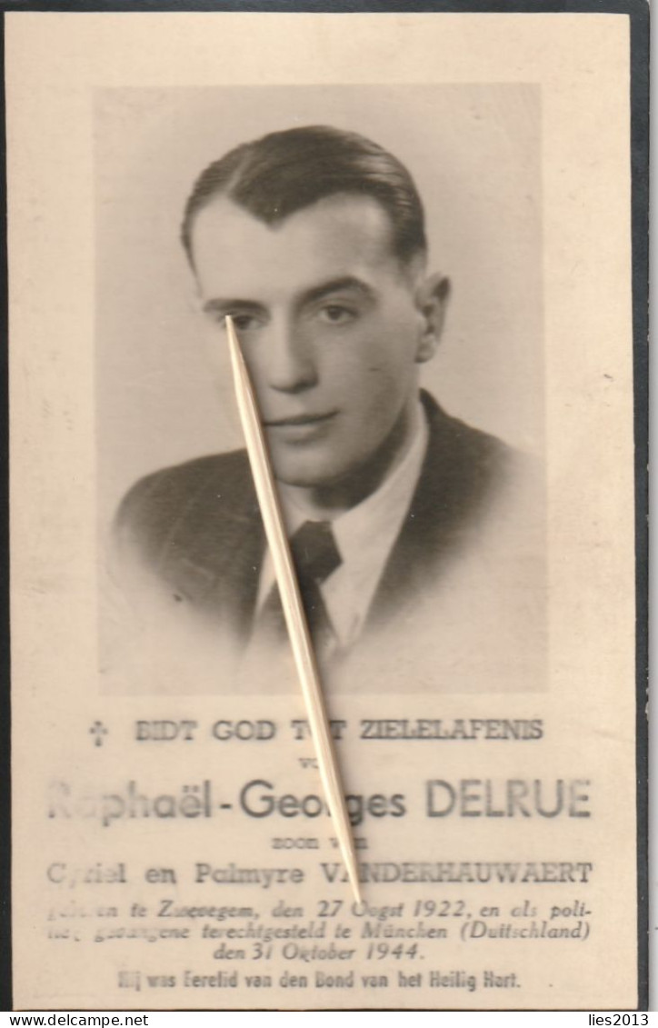 Oorlogsslachtoffer : 1944, Georges Delrue, Vanderhauwaert, Zwevegem, Munchen, Duitsland - Devotion Images