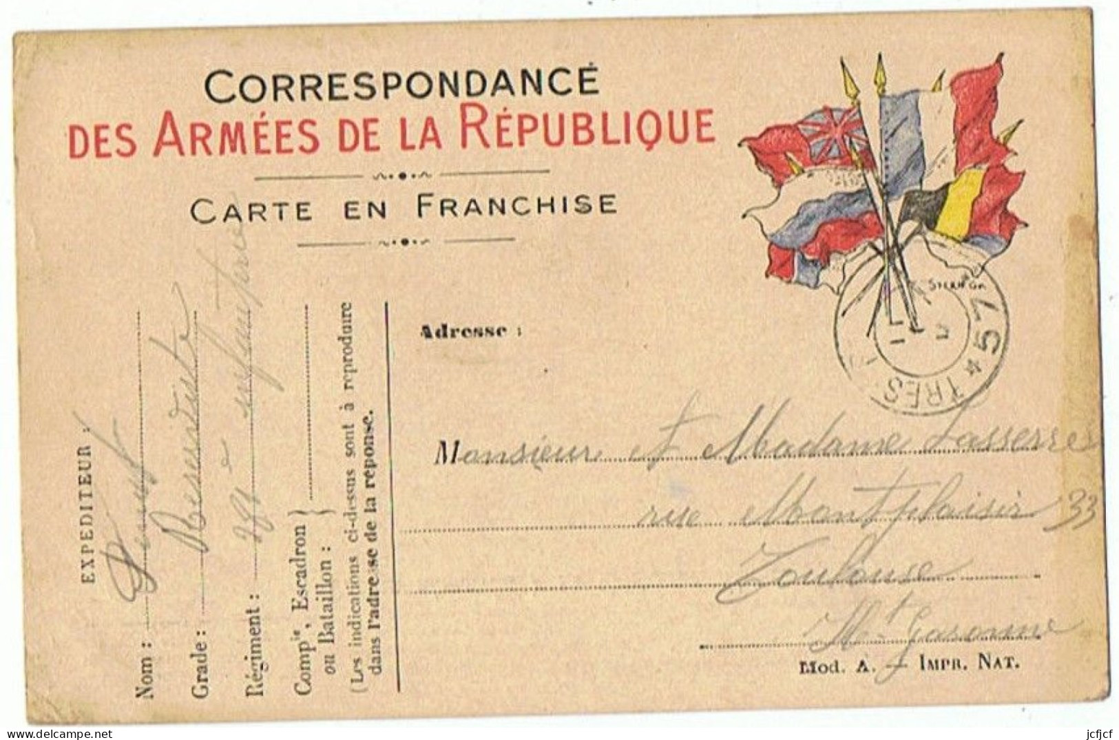 Cpa..CORRESPONDANCE DES ARMEES DE LA REPUBLIQUE..VOIR DESCRIPTION.. - War 1914-18