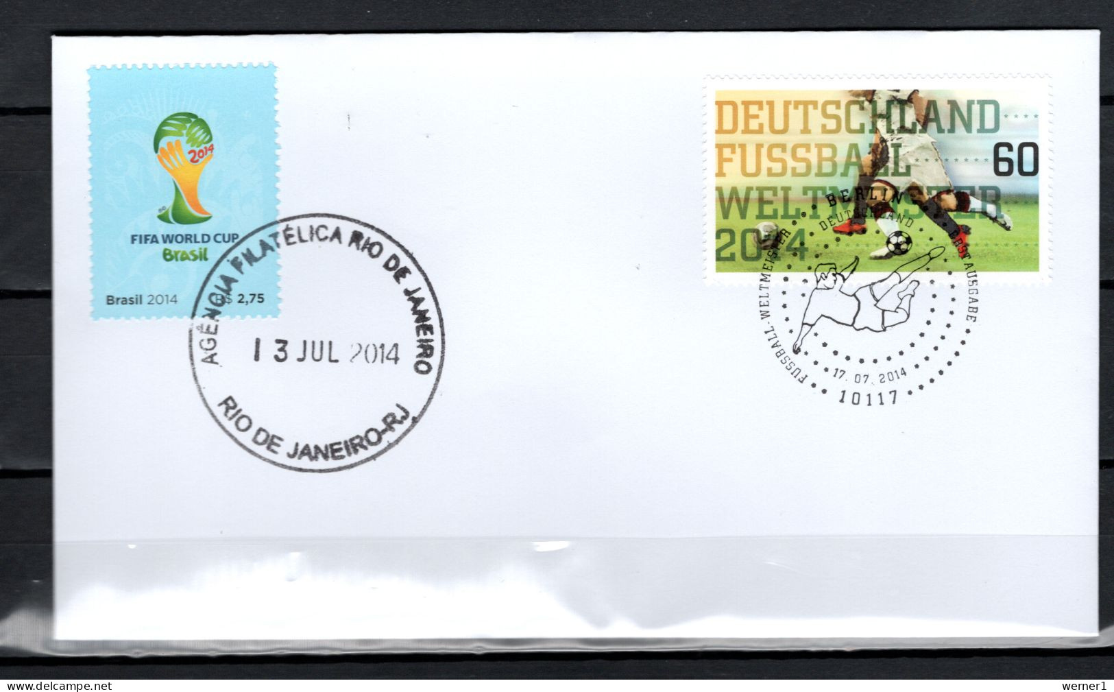 Germany 2014 Football Soccer World Cup, Joint Cover With Brazil - 2014 – Brésil